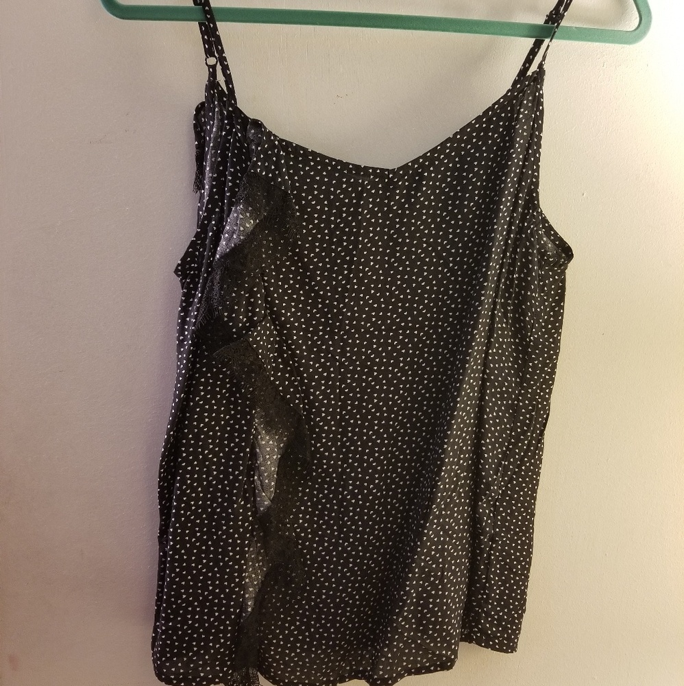 Heart Print Thin-strap Top